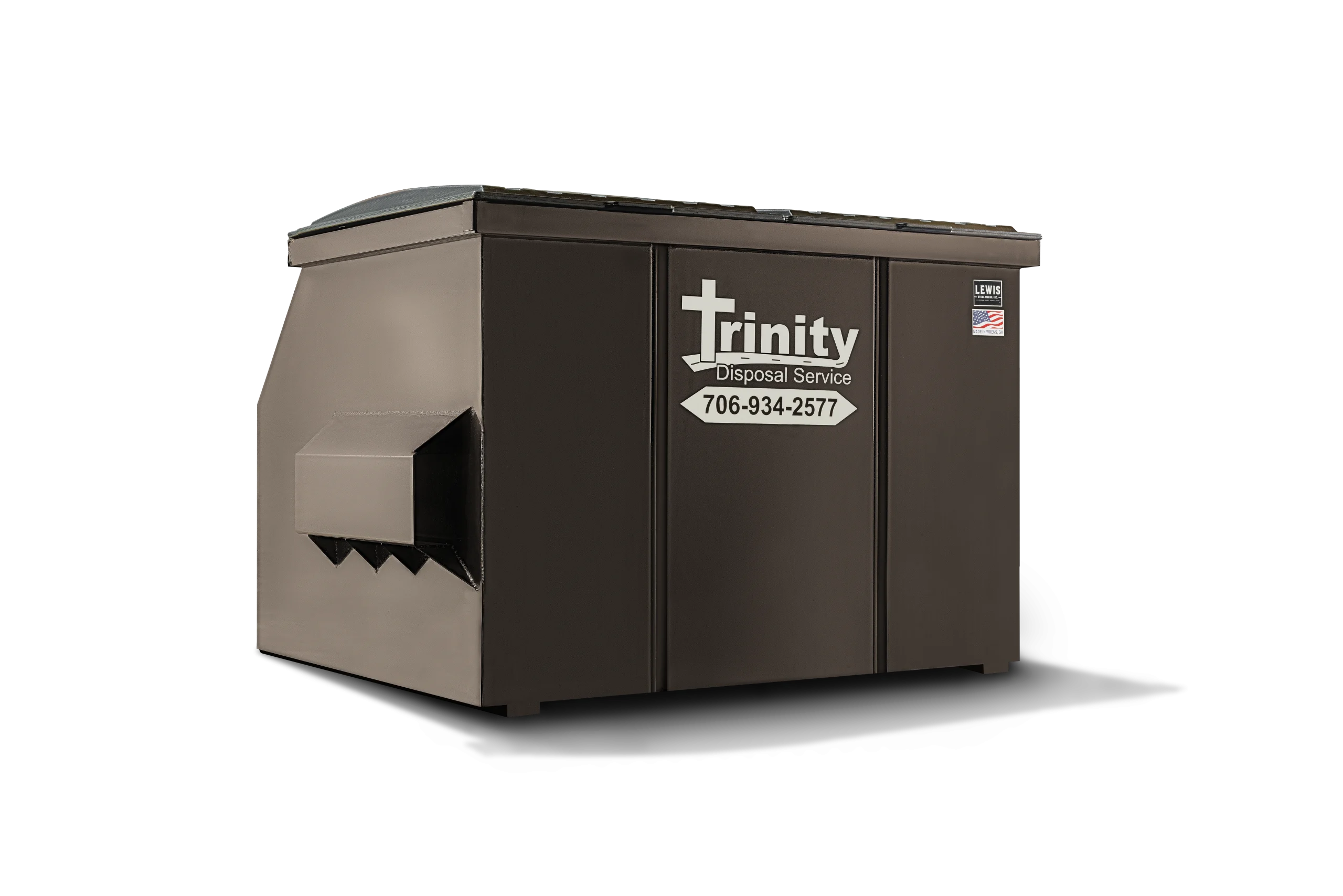 Trinity Disposal Service's Front End Load (FEL) dumpster used for commercial and residential services